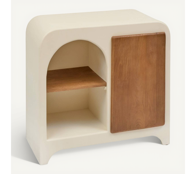 Buffet 1 Porte 4 Niveaux Sienna Beige H85cm