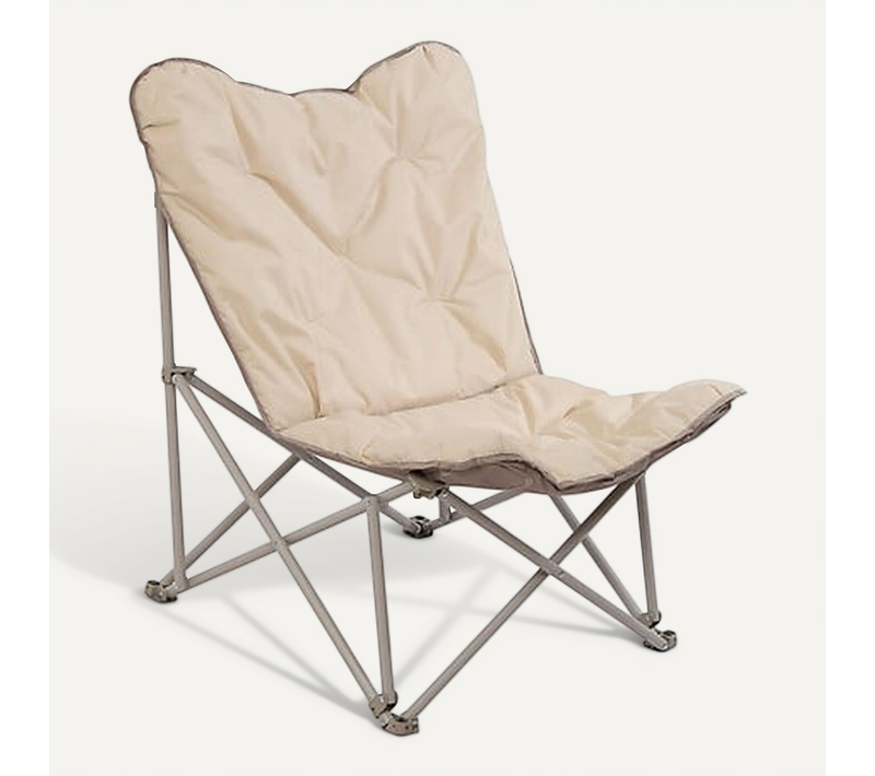 Fauteuil De Camping Pliant Matelassé - Argile