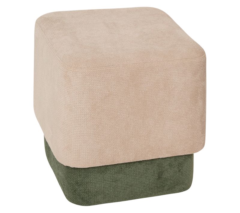 Lot de 2 poufs DOKI Gris - vert