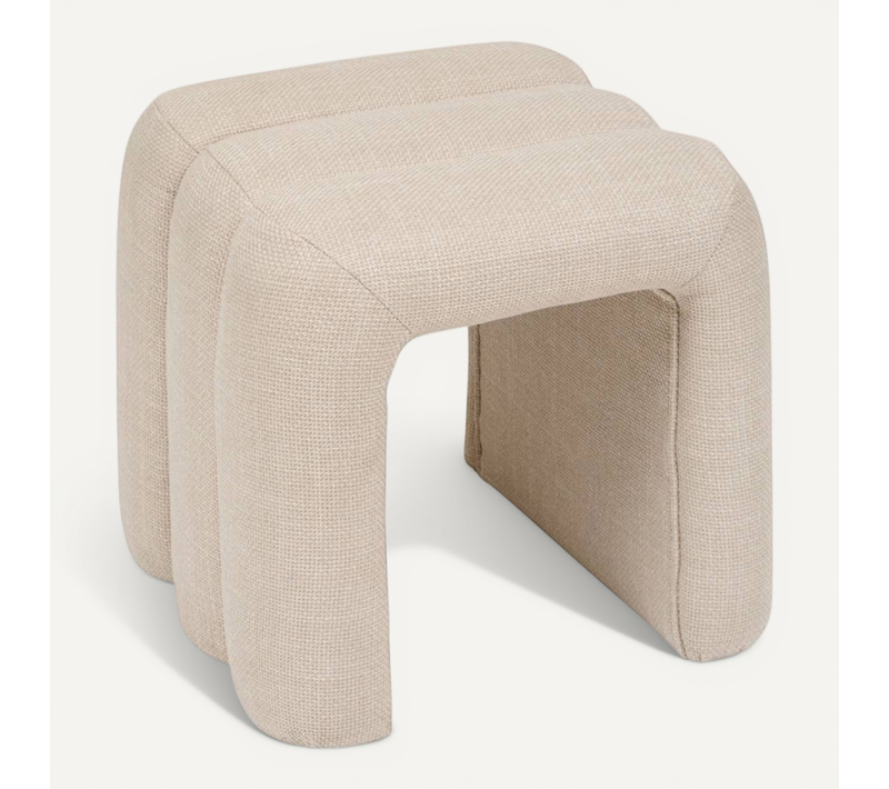 Pouf Pont Sisco 43 Cm Tissu Argile