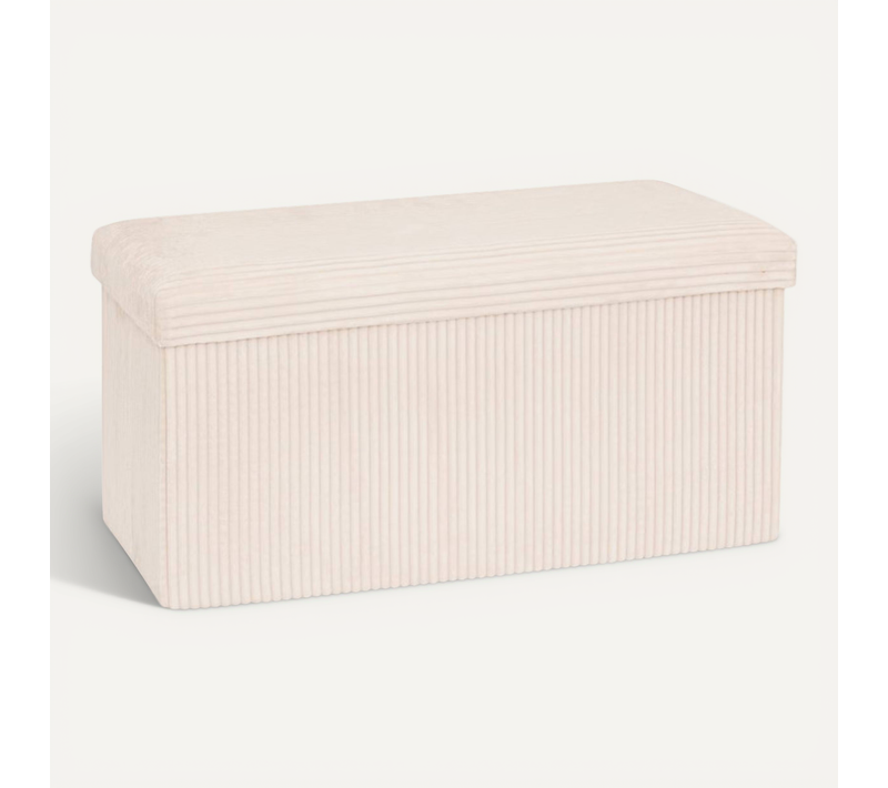 Pouf Pliant Double Arum Côtelé 76 X 38 Cm Ivoire