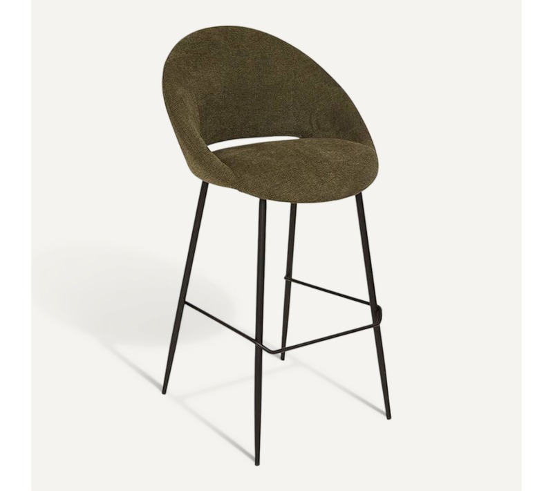 Tabouret De Bar Amago Haut Tissu Vert Cèdre