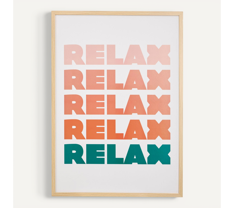 Affiche Encadrée Relax - 50 X 70 Cm - Corail