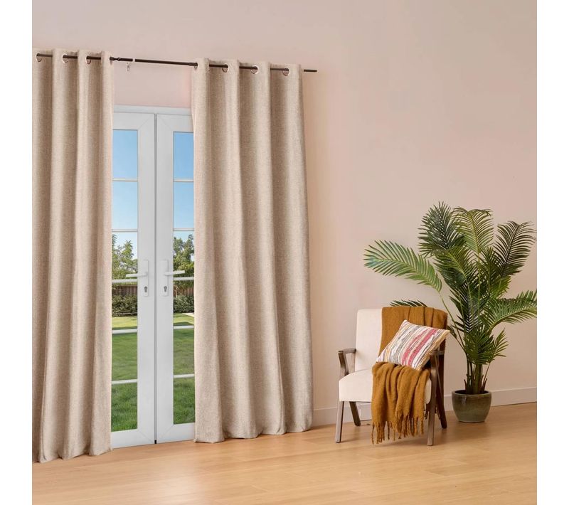 Rideau Isolant Effet Laine "kys" 140x260cm Beige