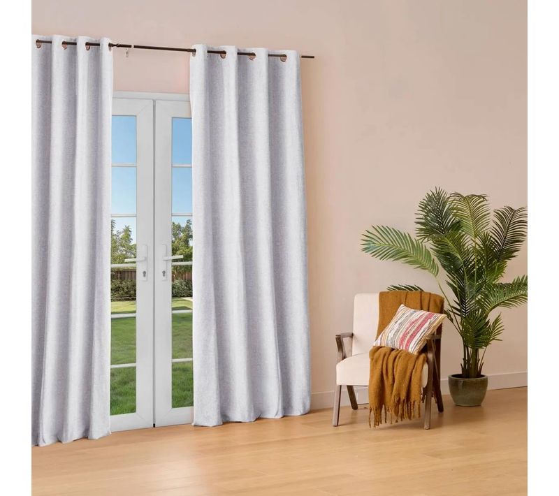 Rideau Isolant Effet Laine "kys" 140x260cm Bleu Minéral