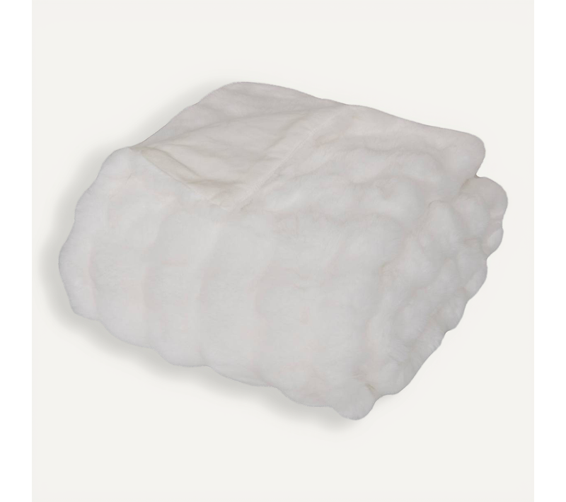 Plaid Fausse Fourrure 3d Zephy Blanc 230x180cm