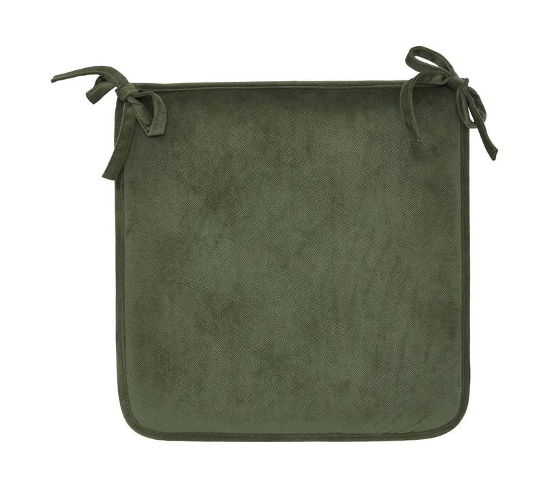 Galette De Chaise Lilou Vert Kaki 38x38cm