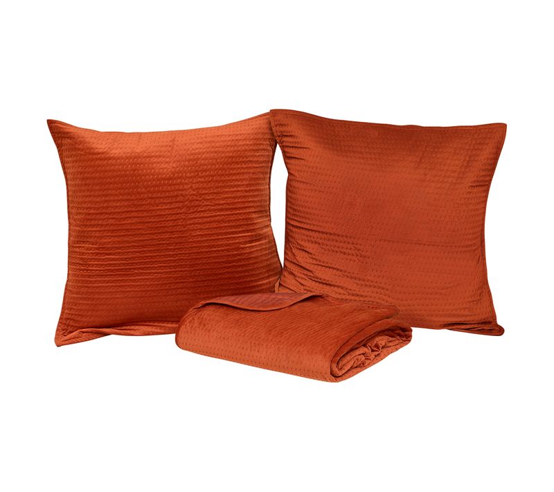 Dessus de lit 240x260+2 taies LILOU Terracotta