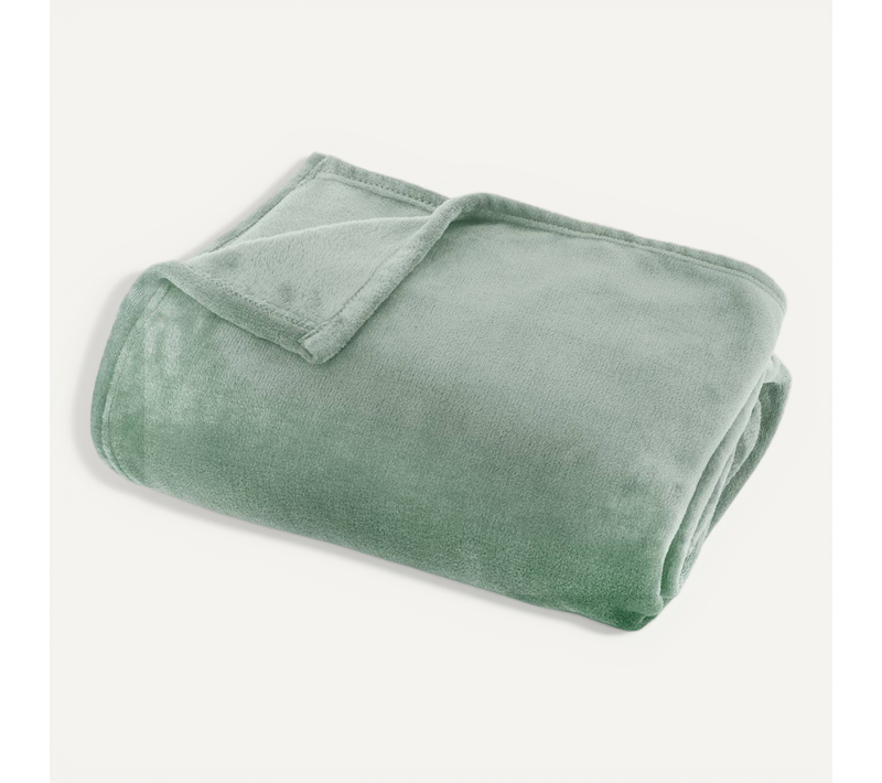 Plaid Flanelle Ollis Vert Céladon 180x130cm