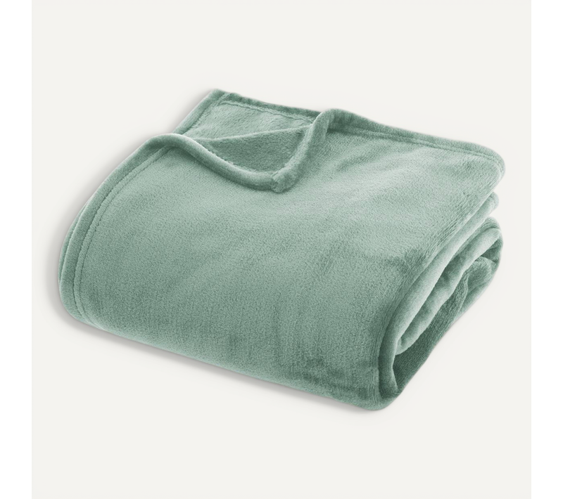 Plaid Flanelle Ollis Vert Céladon 230x180cm