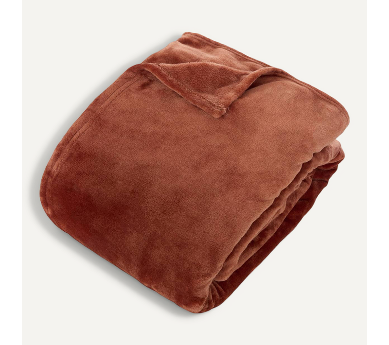 Plaid Flanelle Ollis Terracotta 260x240cm