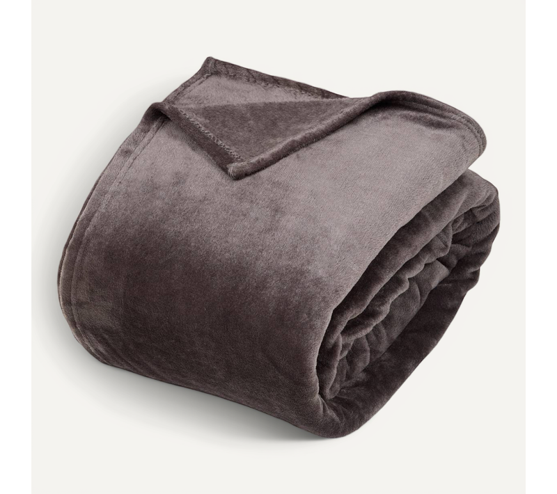 Plaid Flanelle Ollis Gris Foncé 260x240cm
