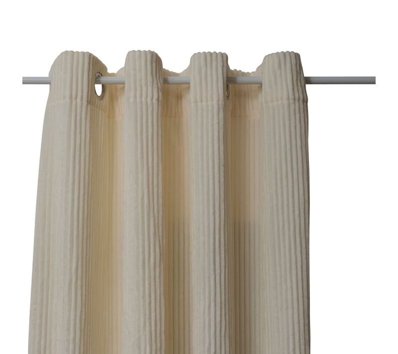 Rideau En Velours Côtelé Flanelle Arum - 140 X 260 Cm - Ecru
