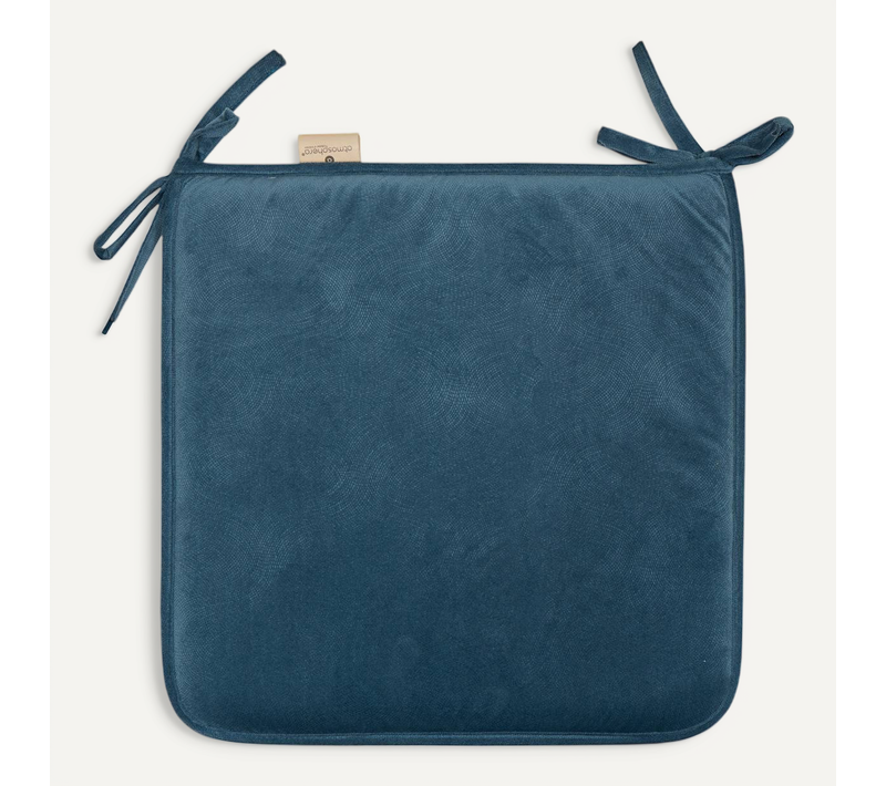 Galette De Chaise Lilou Bleu Canard D38x38cm