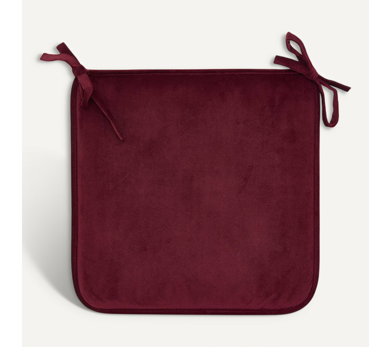 Galette De Chaise Lilou Rouge Grenat 38x38cm