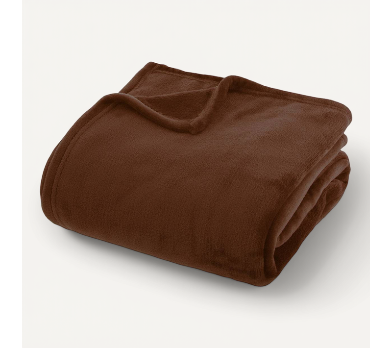 Plaid Flanelle Ollis Marron Tonka 230x180cm