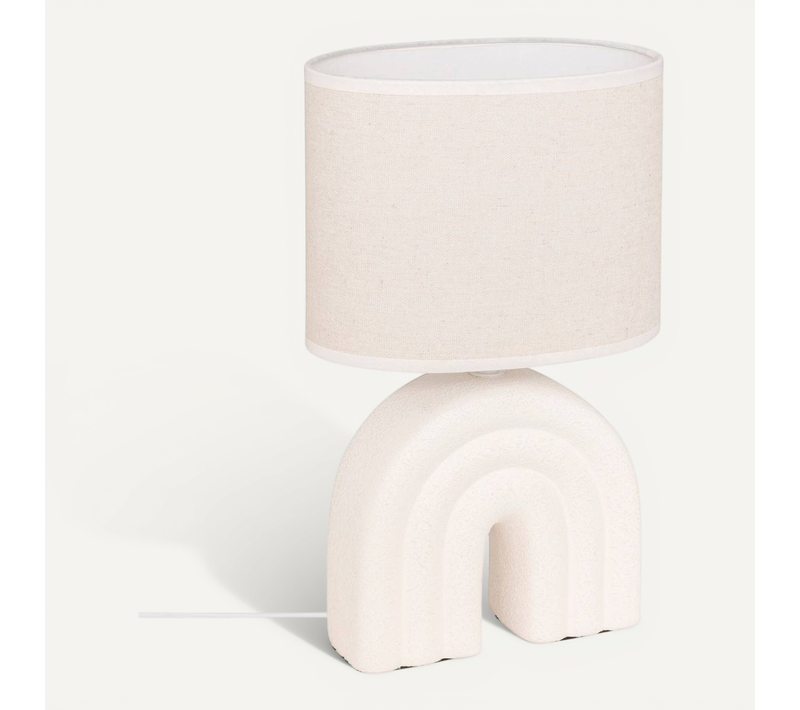 Lampe À Poser Champignon Secteur Gabin Blanc H32cm