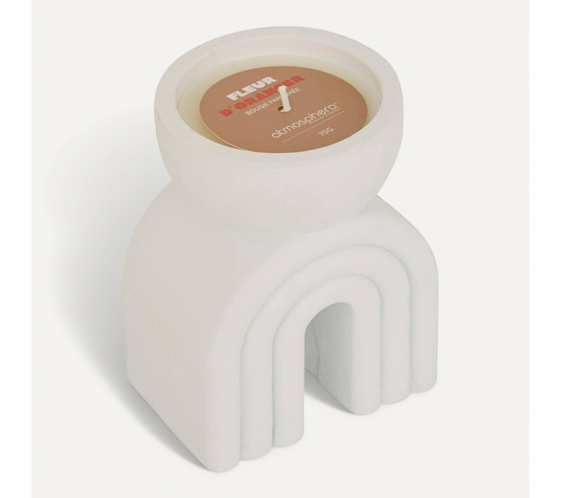 Bougie Parfumée Flow 70g Pot Ciment Fleur D'oranger