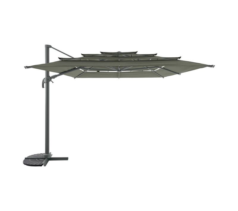 Parasol Déporté Rectangulaire Inclinable Melhia 4x3 M Vert Laurier