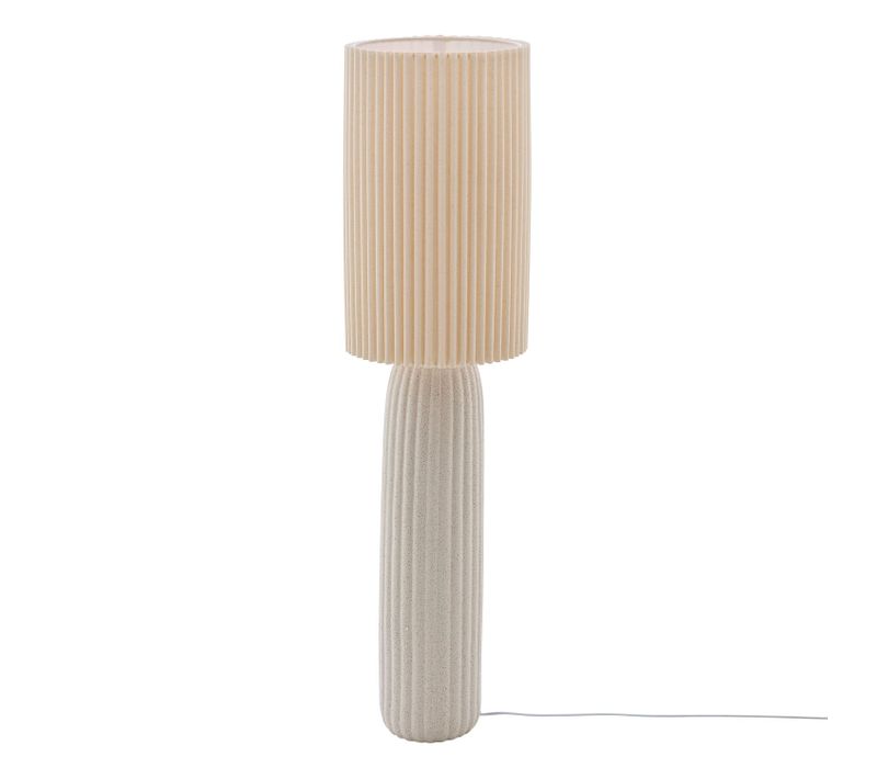 Lampadaire Cylindrique En Grès Kenan - Beige