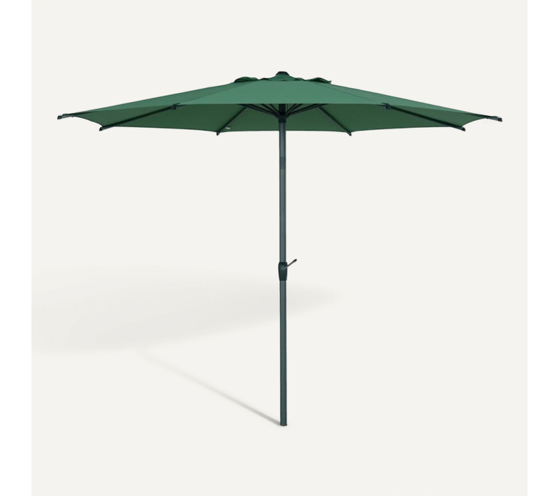 Parasol Mat Central Rond 3m Loompa Vert Olive Hespéride