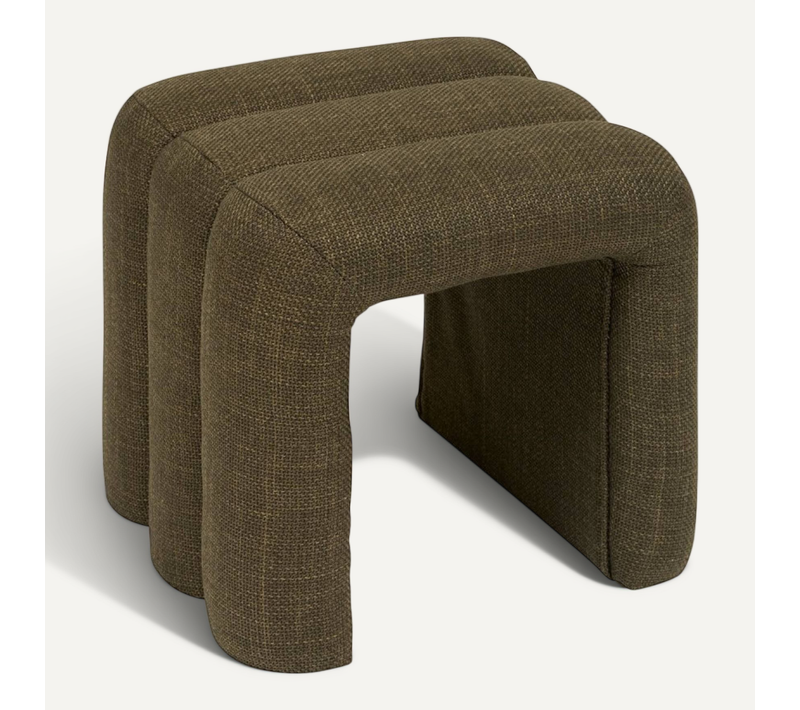 Pouf Pont Sisco 43 Cm Tissu Kaki
