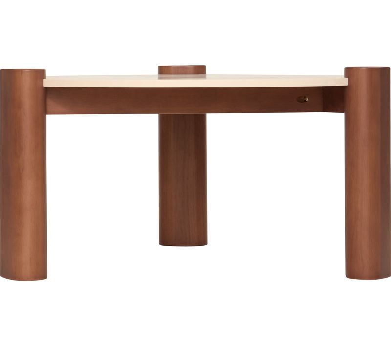 Table basse JILANI Imitation noyer / beige