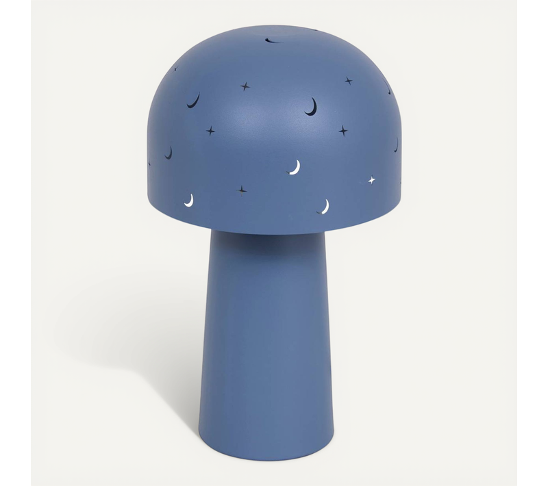 Lampe Droite Champignon Starry H.27cm Bleu