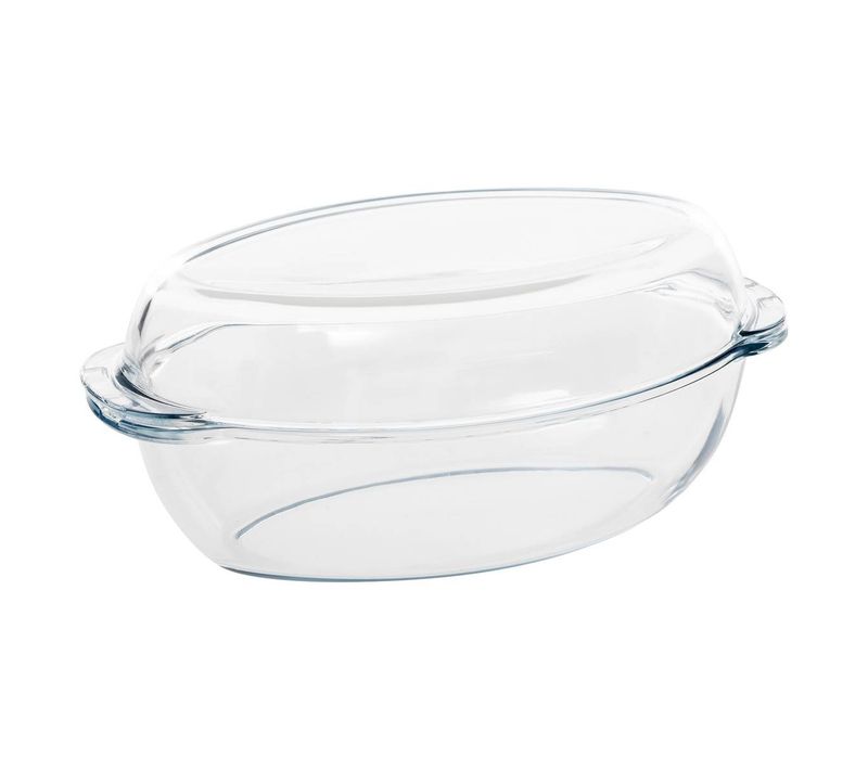 Plat à Four L35cm Oval En Verre Avec Couvercle