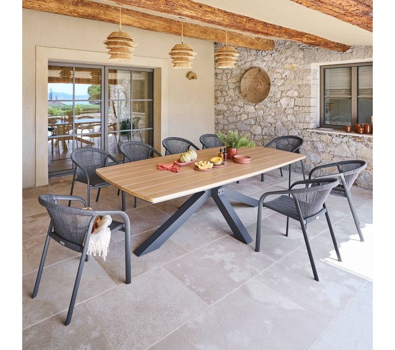 Table De Jardin 10 Places Oraclion Effet Bois Pied étoile Hespéride