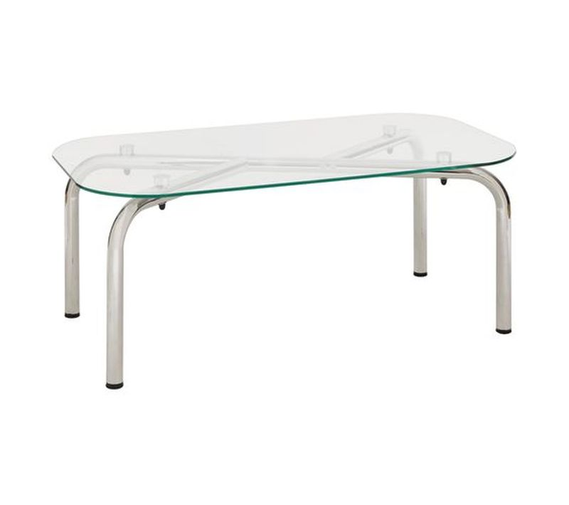 Table Basse En Verre Et Métal Chromé Hecate