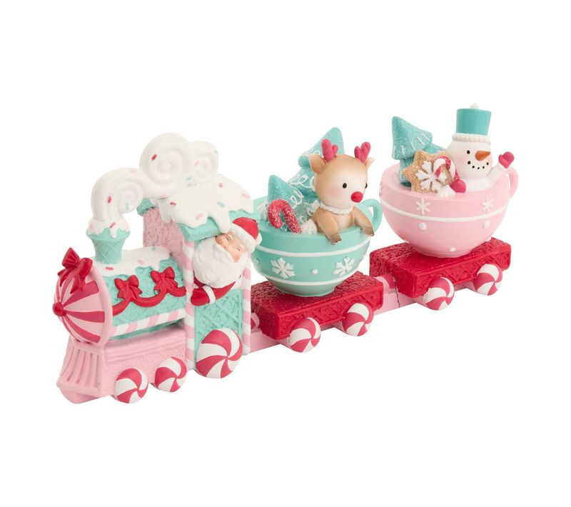 Déco De Noël Train Sucre D'orge Bonbon Et Personnage L 37.5 Cm