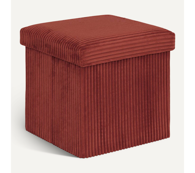 Pouf Pliant Arum Côtelé 38 X 38 Cm Ambre