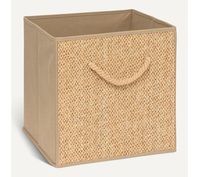 Boîte De Rangement Effet Rotin Stemy - L. 31 X L. 31 X H. 31 Cm - Beige