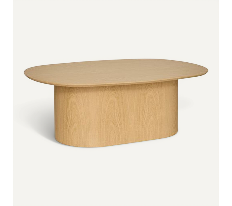 Table Basse Ovale En Bois Lee - Beige