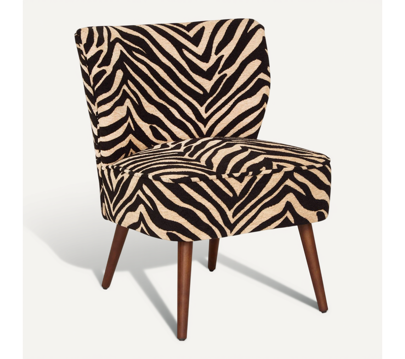 Fauteuil En Chenille Zébré Chiara - Marron