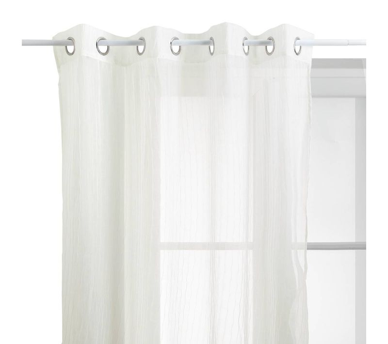 Voilage Mila Rayures Texturées140x240cm Blanc