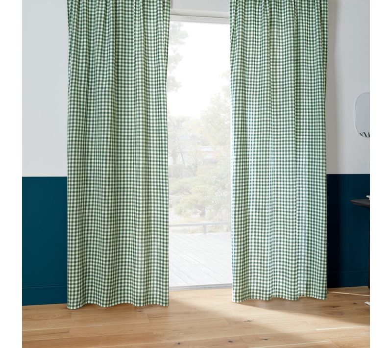 Rideau à Passe-tringle En Coton Vichy - 140x260 Cm - Vert