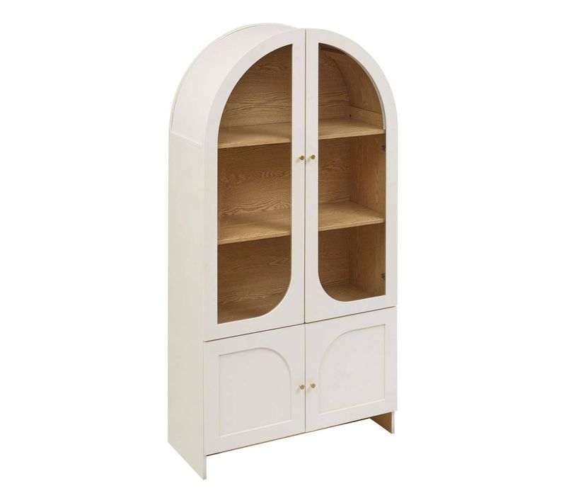 Vaisselier 4 Portes 4 Niveaux Ivoire H180cm