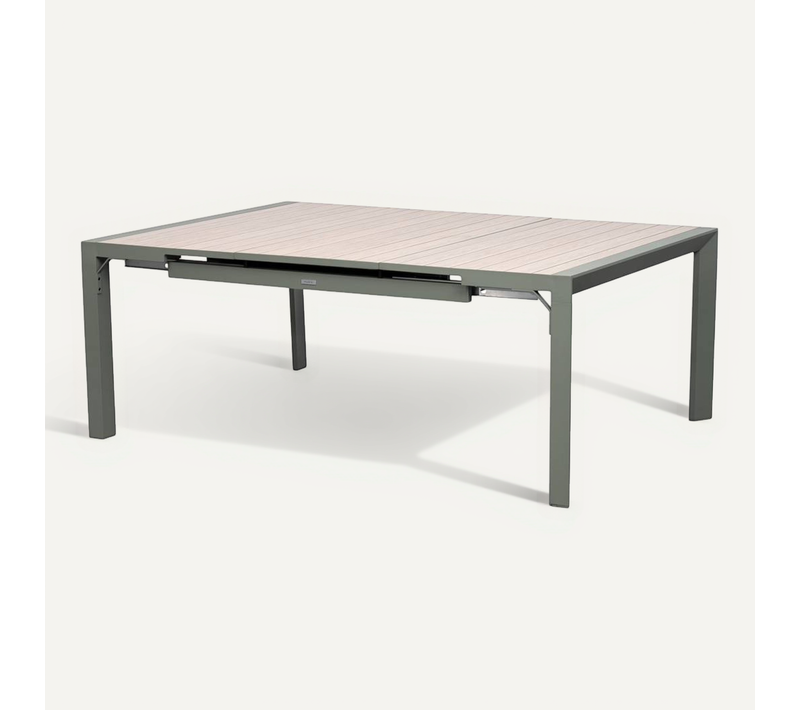 Table De Jardin Carrée 10 Places Evasion Extensible Beige Lin/laurier