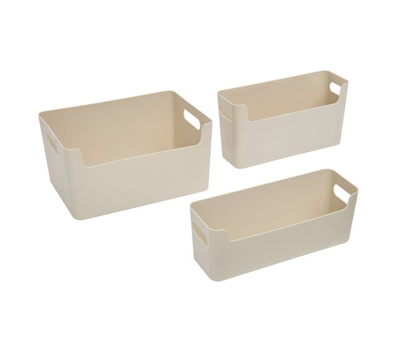 Organiseur Essentiels L25,4/25,5/26,3cm Beige 3 Pièces