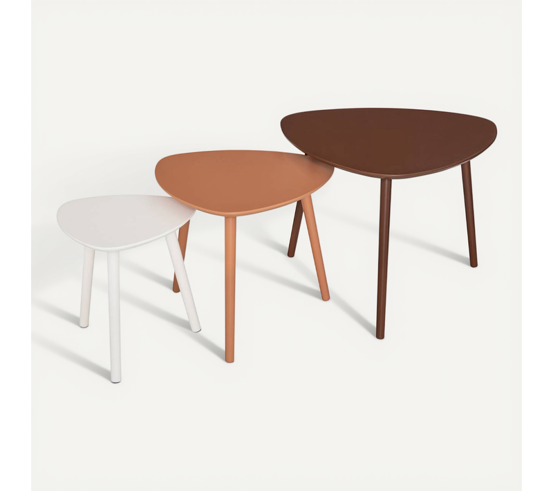 3 Tables Gigognes Mileo Marron
