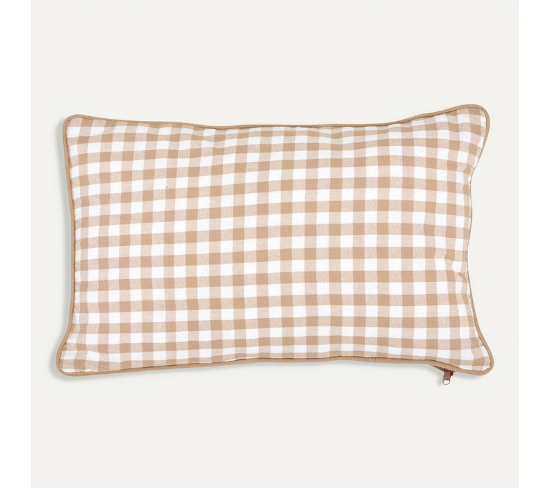 Coussin Groove 50x30cm Vichy Beige Lin