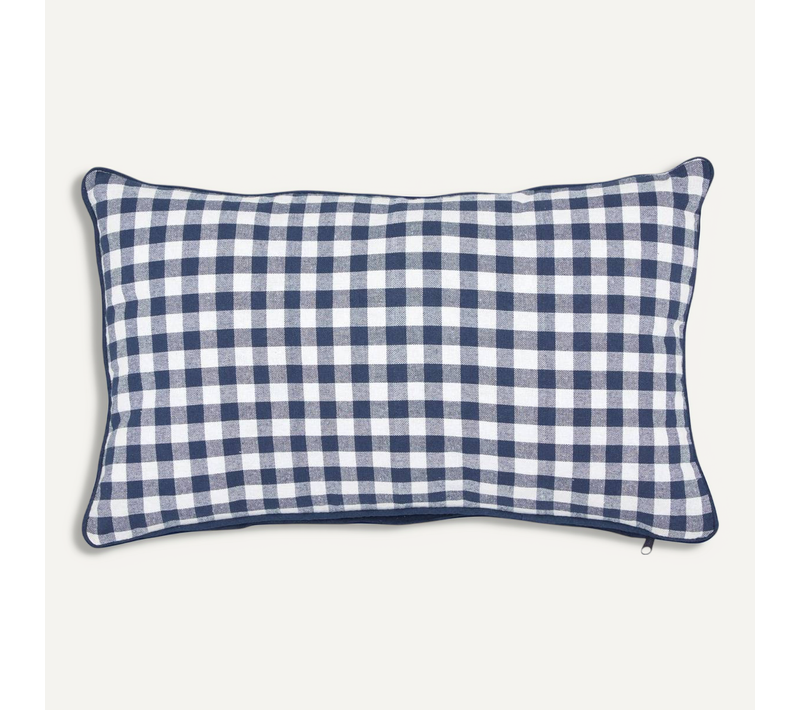 Coussin Groove 50x30cm Vichy Bleu Navy