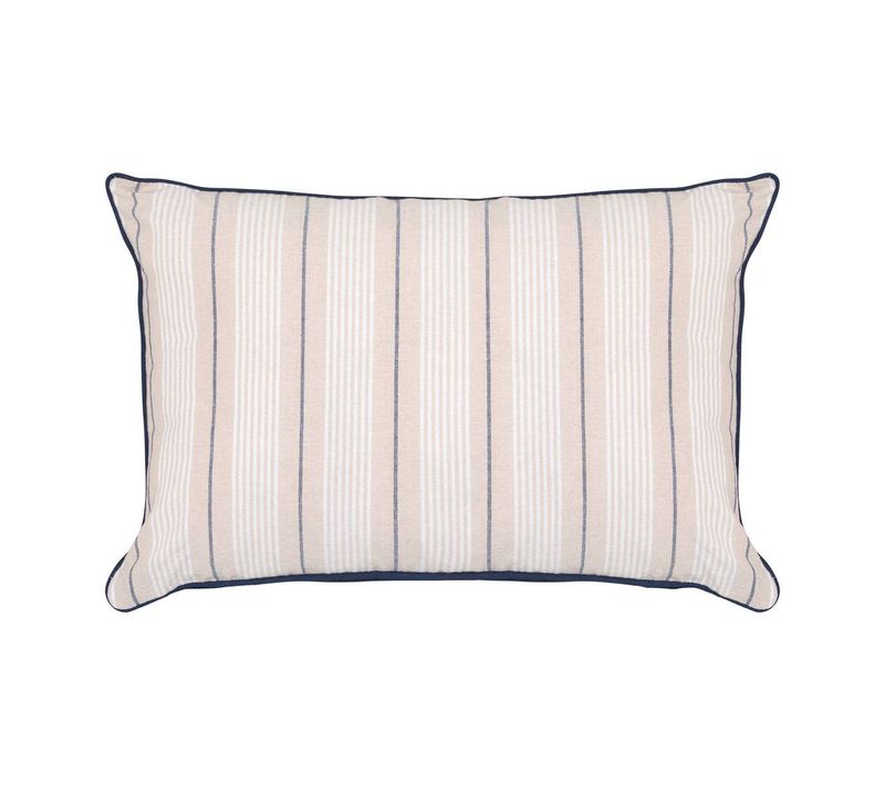 Coussin Groove 58x38cm Rayé Bleu Navy