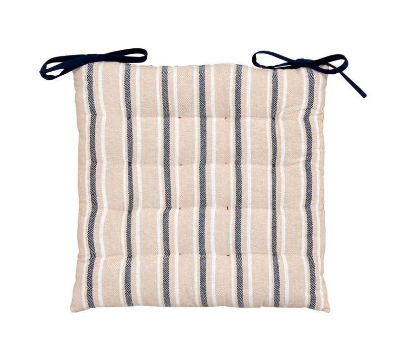 Galette De Chaise Groove 38x38cm Rayée Bleu Navy