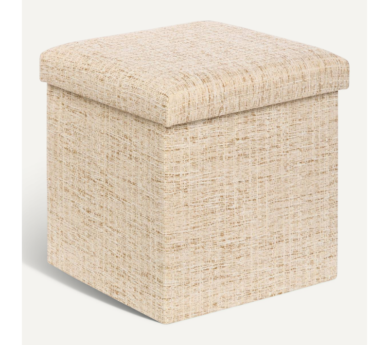 Pouf Coffre Pliable Olma 38x38cm Creme
