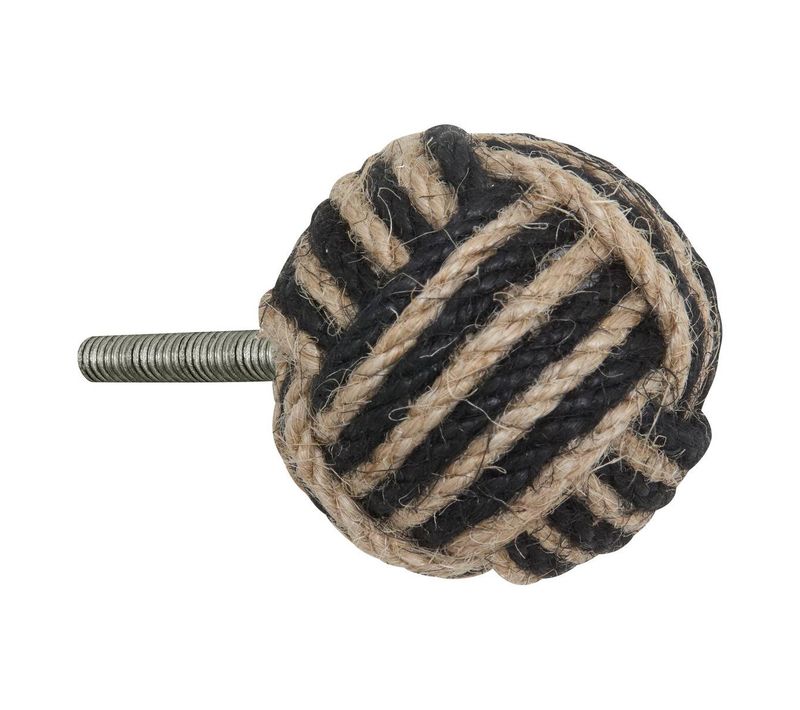 Lot De 2 Boutons De Meuble En Jute Louna Noir