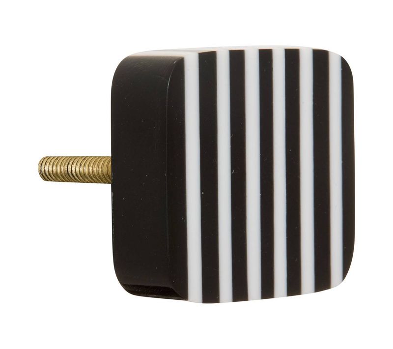 Lot De 2 Boutons De Meuble En Laiton Mia Noir Et Blanc