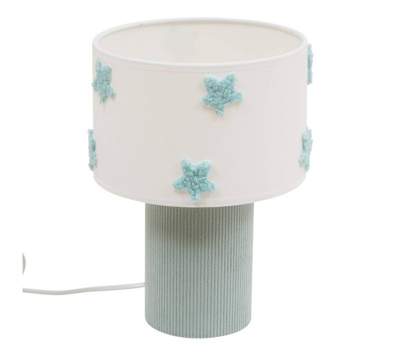 Lampe Orta Secteur Vert Et Blanc Etoiles De Mer 18,5x18,5x28 Cm